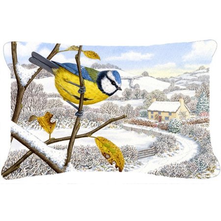 MICASA Winter Eurasian Blue Tit Fabric Decorative Pillow MI893022